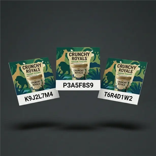 Safari Yogurt Şifreli Inkjet Promosyon Kartı Variable Data - Promera